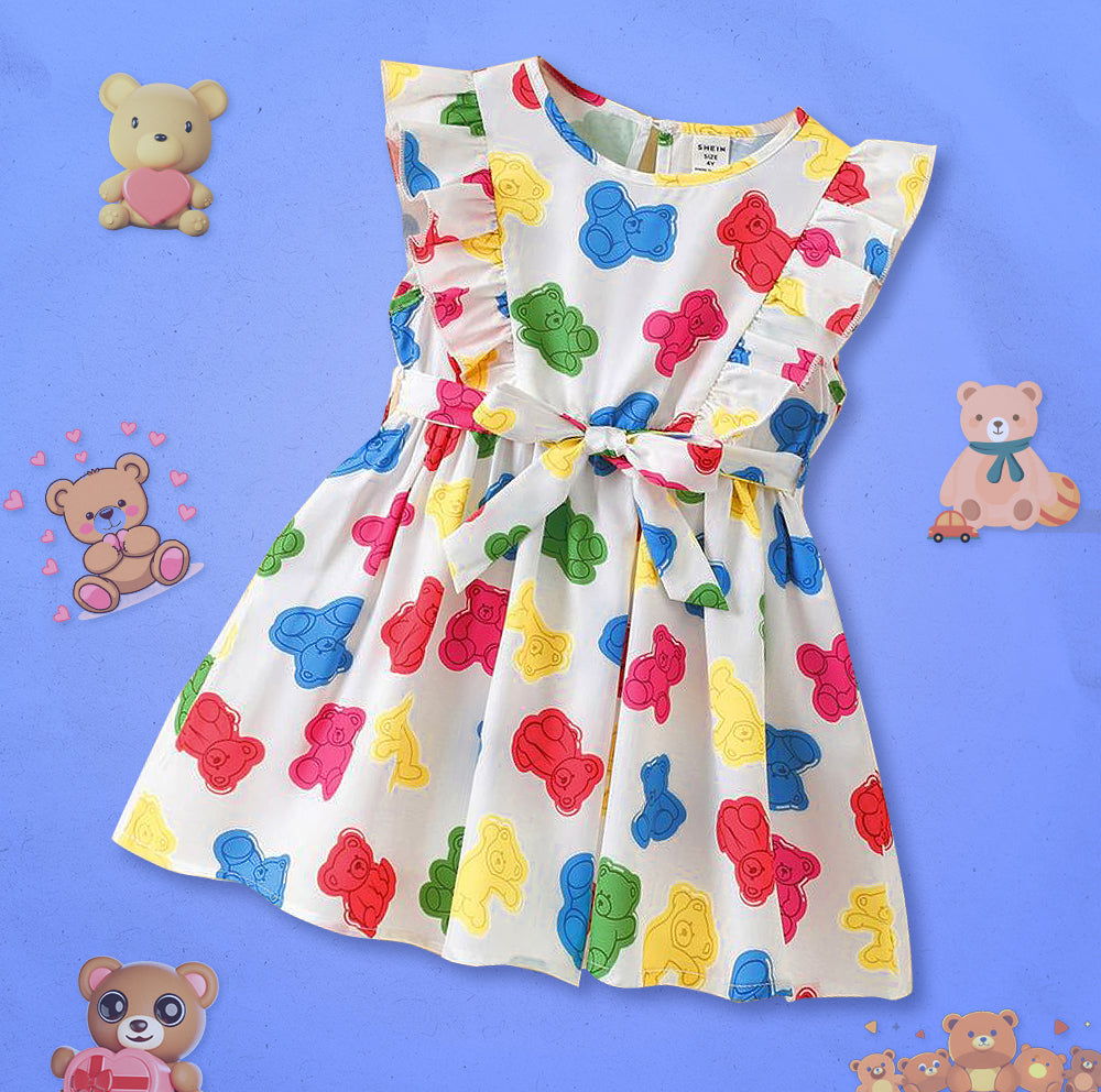 Rainbow Teddy Frock