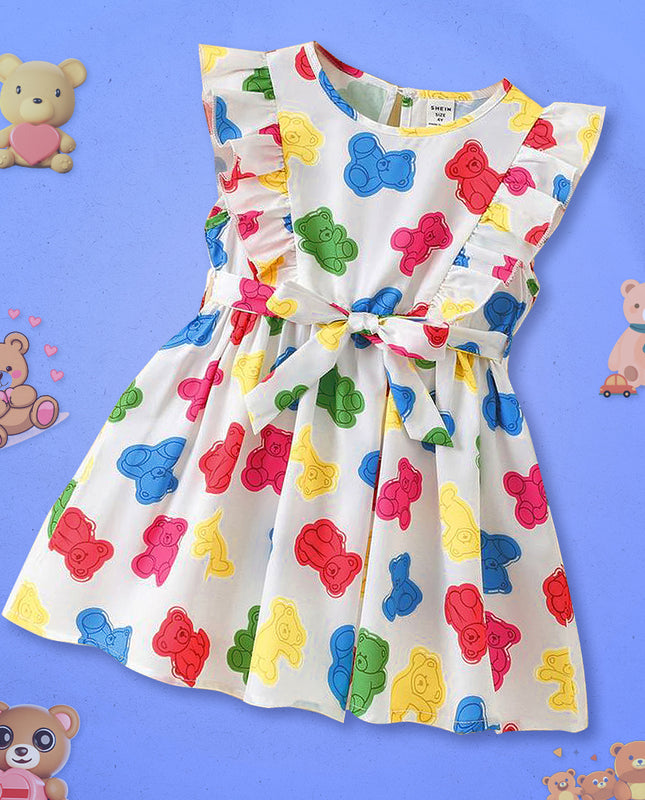 Rainbow Teddy Frock