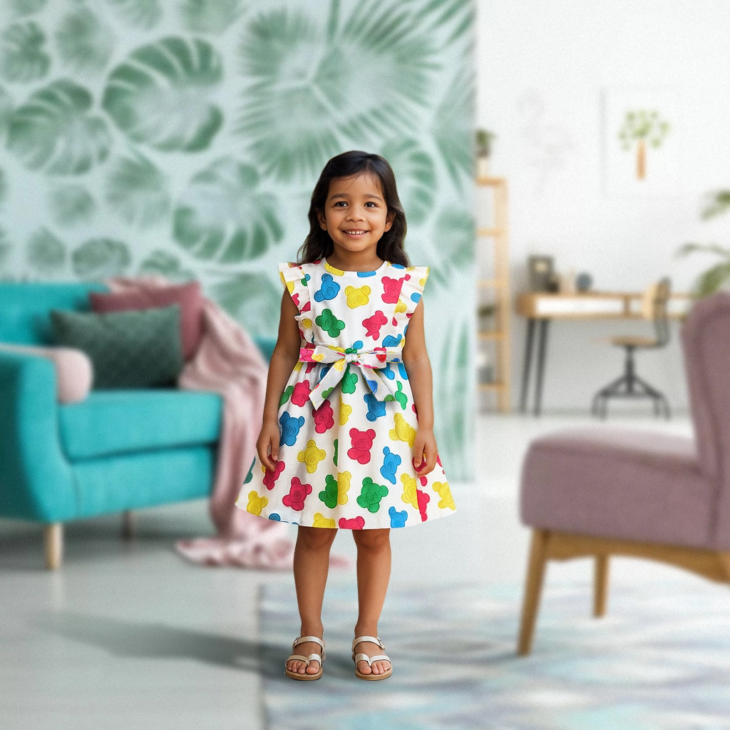 Rainbow Teddy Frock