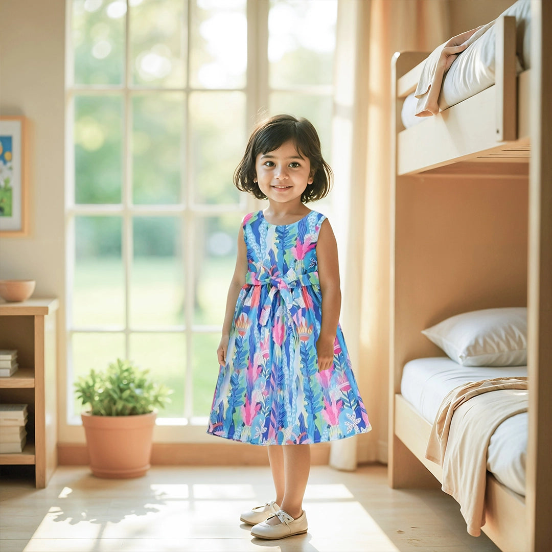 Blue Multicolor Frock