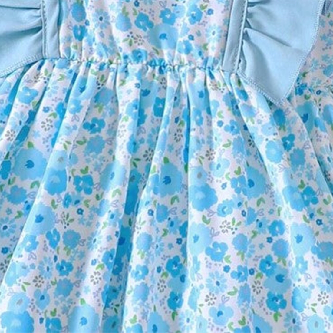 Blue Ruffle Frock with Bag